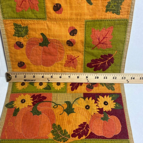 Autumn / Fall  Stoneware Ceramic Pumpkin Set with Small Table Runner - Picture 5 of 15